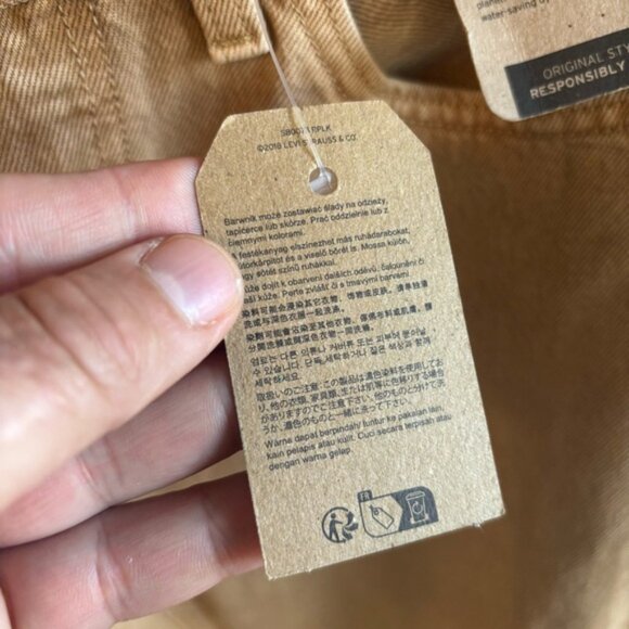 Levi’s 501 Original High Rise Straight Leg Tan Denim Jeans Women’s 25x30 NWT - Picture 5 of 9